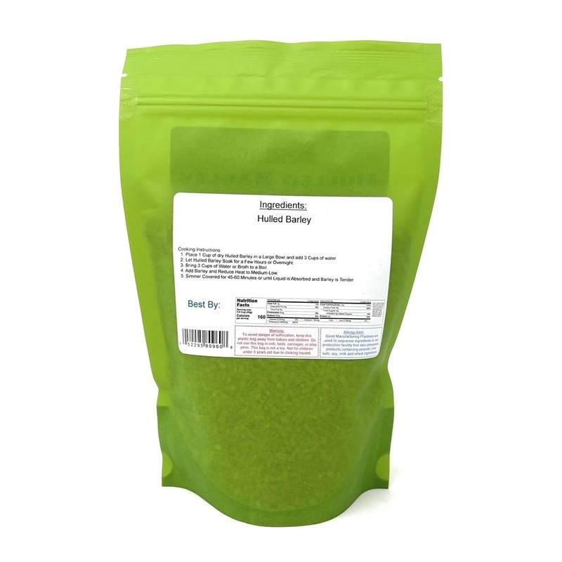 Hulled Barley, Yankee Traders Brand - 1 Pound, Resealable Bag