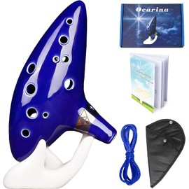 Ocarina +Cancionero + Manual,Ocarina of Time,Flauta Con 12 Agujeros C Alto, con Libro de Canciones, forma de mano y bolsa protectora negra