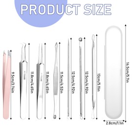 7PCS Blackhead Remover Tools Set - Blackhead Remover Tweezers, Ingrown Hair Tweezers Blackhead Extractor Pimple Extractor for Pimple Whitehead Ance(Pink)