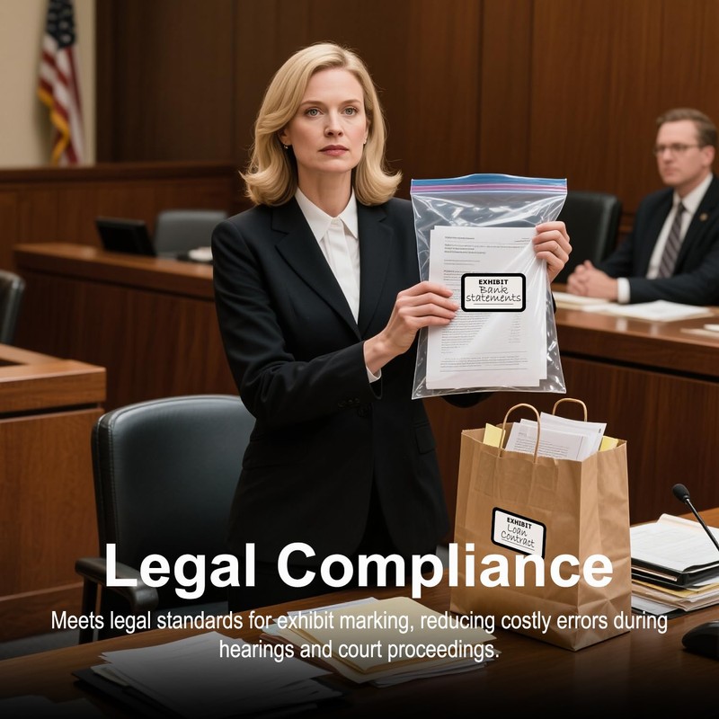 500 Pcs Legal Exhibit Stickers - 1.65 x 1 inches