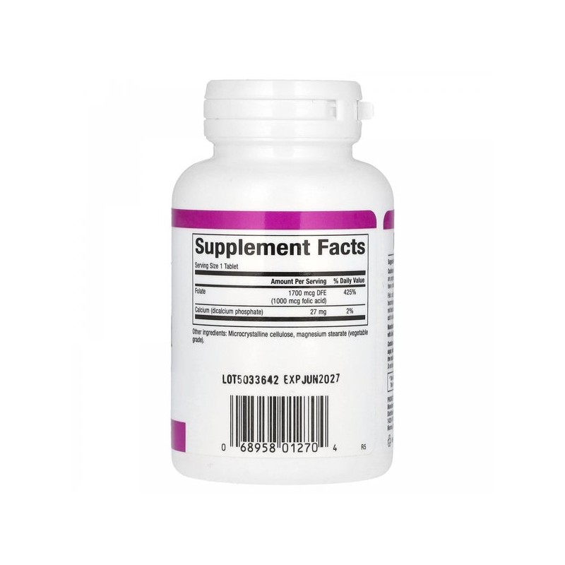 천연 성분, 엽산, 1X000 mcg, 90 태블릿 Natural Ingredients, Folic