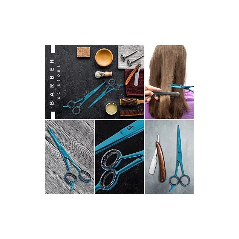 Green Max Tijeras Profesionales Para Cortar El Cabello, Color Azul