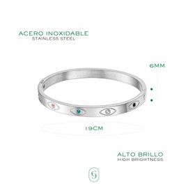 CLEPSIDRA® Pulseras para mujer de acero inoxidable. Brazalete ajustable uso diario. Regalos para mujer, mamá, novia o amiga. Joyeria para toda ocasion. Accesorios para mujer a la moda. Jewelry Gift