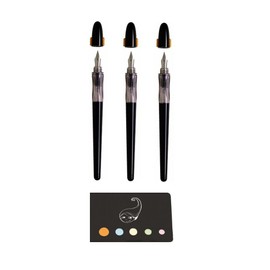 Plumix Calligraphy Pens - Pack of 3 - 1 Extra Large Tip + 1 Medium Tip + 1 Extra Fine Tip + 1 Index with Glue Blumie
