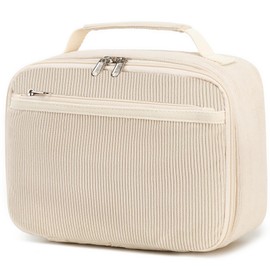 Bluboon Kids Girls Lunch Bag Insulated Lunch Box for school Corduroy Lunch Cooler Organizer School Kids Lunch Tote (Corduroy-White)