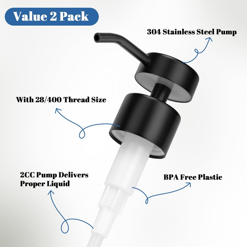 UHEY HOME Soap Dispenser Pump Replacement 304 Stainless Steel for