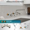 gotonovo Wall Mount Kitchen Faucet Brushed Nickel Double Cross Handle