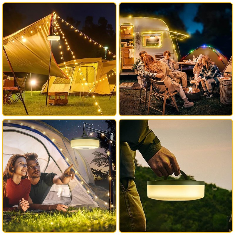 PQETBV Camping Fairy Lights, Camping Lantern with 5 Lighting Modes,