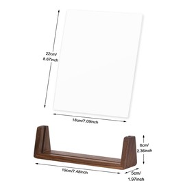 TORASO Acrylic Dry Erase Board with Walnut Wood Base, Clear Desktop Whiteboard Memo Board, Desktop Writing Note Pad, Mini Acrylic Board for Tabletop Display(Walnut Base,Acrylic).CA