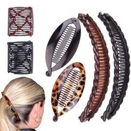 KUMSODE 6pcs Banana Clip Dickes Haar,Bananen Haarspangen Damen Groß,Haarklammer Mädchen,Bananenspange Haare,Haarspange for Thick Hair,Haarbananenspange,Fish Clips Ponytail Holder Clip