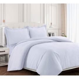 Tribeca Living VALENDUVETKIWH Valencia Solid Duvet Cover Set, King White