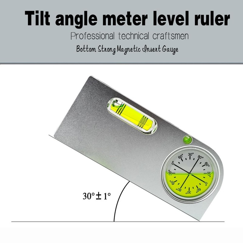 Solid aluminum alloy small level ruler tilt angle measurement portable