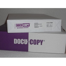 DocuCopy 7503 Reinforced Premium Multipurpose Copy Paper 20lb 8.5" x 11" 3 Holes 1 Ream/500 Sheets