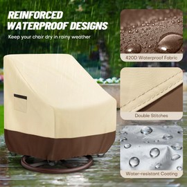 HEPOVER Outdoor Swivel Lounge Chair Cover, Waterproof Heavy Duty Patio Chair Cover, (33" W x 35" D x 38.5" H) Patio Garden Porch Furniture Cover for Swivel Chair - 2 Pack