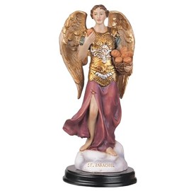 ICE ARMOR 6" H Archangel Barachiel Statue Chief of The Guardian Angels Holy Figurine Angel of Blessings Religious Decoration