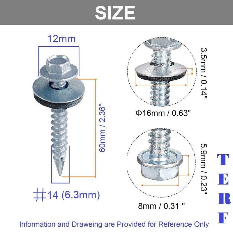 TERF® Thin Metal Corrugated Roofing Sheet to Timber Self Drilling