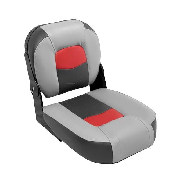 Wise 3305-1881 Pro-Angler Series 14" Center Seat, Marble Grey/Regal Red/Charcoal