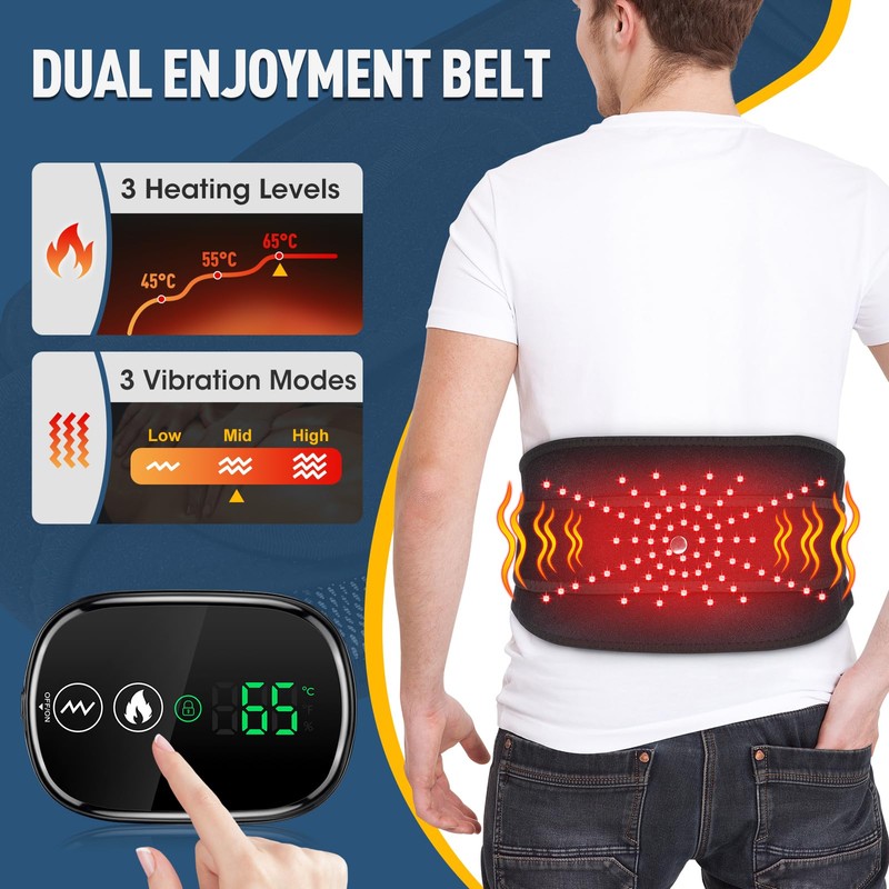 Electric Heating Mat for the Waist, Wireless Heated Back Belt,