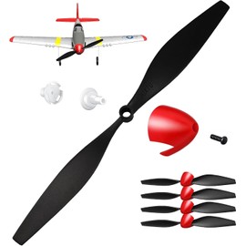 chusike 4 PCS Propellers for RC Airplane, Propellers for P51 Mustang & P40 Warhawk RC Plane, Red Nose Propellers (Red 4pc)