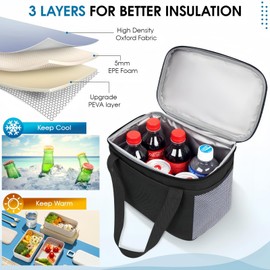 Reusable Lunch Box, Lunch Bag for Women Men, Insulated Lunch Bag, Women Lunch Cooler Tote Bags for Office Work Picnic Outdoor Travel