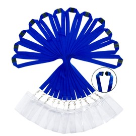 12 Pack Breakaway Lanyards with ID Badge Holder&Breakaway Clasp Neck Strap for Schools, Cruise, Office, Kids, Blue