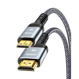 SNOWKIDS Mini HDMI to HDMI Cable 5 m 4K High Speed HDMI to Mini HDMI Cable 4K @ 60Hz 2K @ 120Hz Nylon Cable, Supports 1080p, 720p, 3D, UHD, ARC, Ethernet, High Speed Camera, HDTV, Monitor, Projector