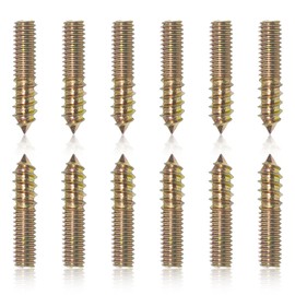 LOUZAGO 12 Pcs Hanger Bolts, 5/16-18" x 2" Double Headed Screws Self-Tapping Wood Dowel Screw for Furniture (5/16-18" x 2")