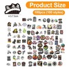 NYGGTYK 100 Bicycle Stickers, Creative Cartoon Graffiti Stickers, DIY Skateboard,