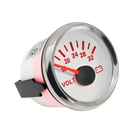ELING 52mm(2") Voltmeter Volt Gauge 16-32V 24Volt with Red Backlight for Car Boat Truck
