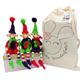 Elves Crochet Kit - Christmas Elf Cute Crochet Toy Amigurumi Craft Kit