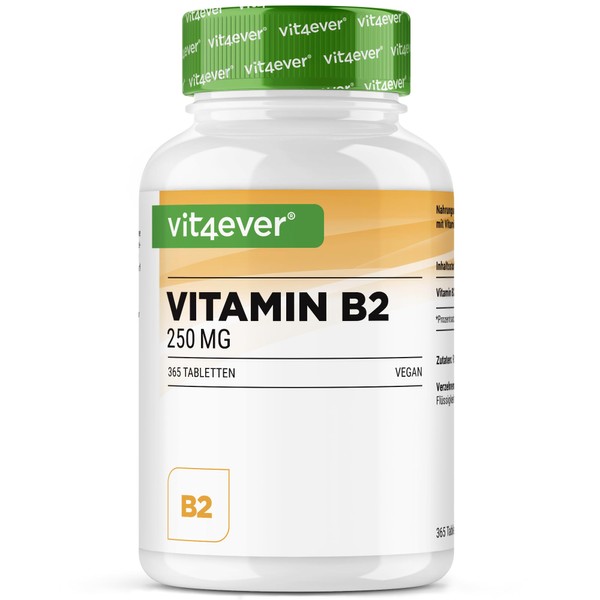 Vitamin B2 (Riboflavin) - 250 mg - 365 Tablets -