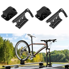 AUXMART Universal Bike Block Fork Mount for 9mmx100mm, 2 Sets CNC Aluminum Quick-Release Block Mounts Car Roof Rack Carrier Holders Brackets Bicycles/Vehicles/Pickup/Truck/Vans Storage Front + Rear