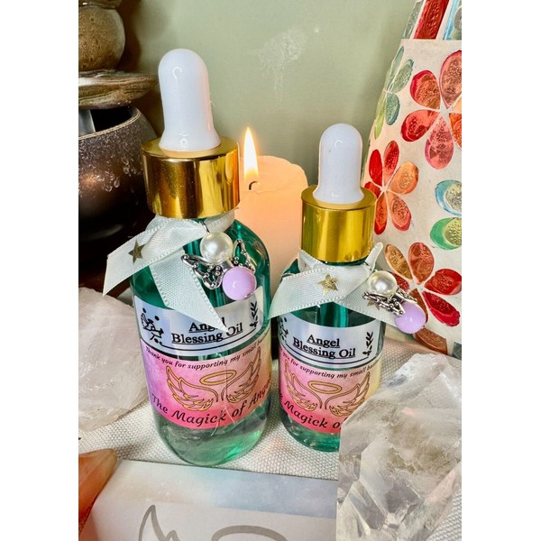 Handmade Angel Blessing Oil - for Bringing Light, Positive Energy,