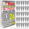 BioFuse Standard ATO 2A Fuse Set (15 Regular Fuses) Blade