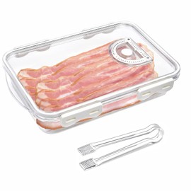 Gzsekken food storage containers,lunch meat container for refrigerator,with sets with lids, ham and cheese fridge container,meats fruit storage containers for fridge White.