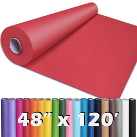 PerkHomy 48" x 1,440" (120') Red Kraft Paper Roll for Craft Bulletin Board Paper Art Table Covering Crafting Gift Wrapping Bouquet Packing Parcel 80GSM 55LB (Red, 48" x 120')