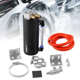 Depósito de aceite de motor de carreras, de aluminio billet, redondo, 400 ml, color negro, Negro