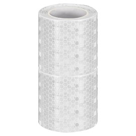 HARFINGTON 2 Rolls Reflective Tape 2" x10ft Adhesive Night Safety Warning Tapes Outdoor Bicycle Adhesive Reflector Stickers for Vehicles Trailers Trucks Bike Cars Signs, White