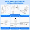 Gxpjycfob Bath Waste with Overflow Kit, Modern Chrome Design Bathtub
