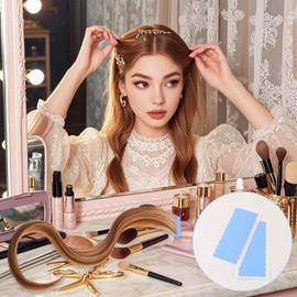 60 Pieces Hair Extension Tape Tabs Double Sided Hair Tape Wig Tape Adhesive Replacement Tapes for Human Hair Extensions Waterproof Tape in Tape Extension Replacement for Front Lace Beauty Tools (Blue)