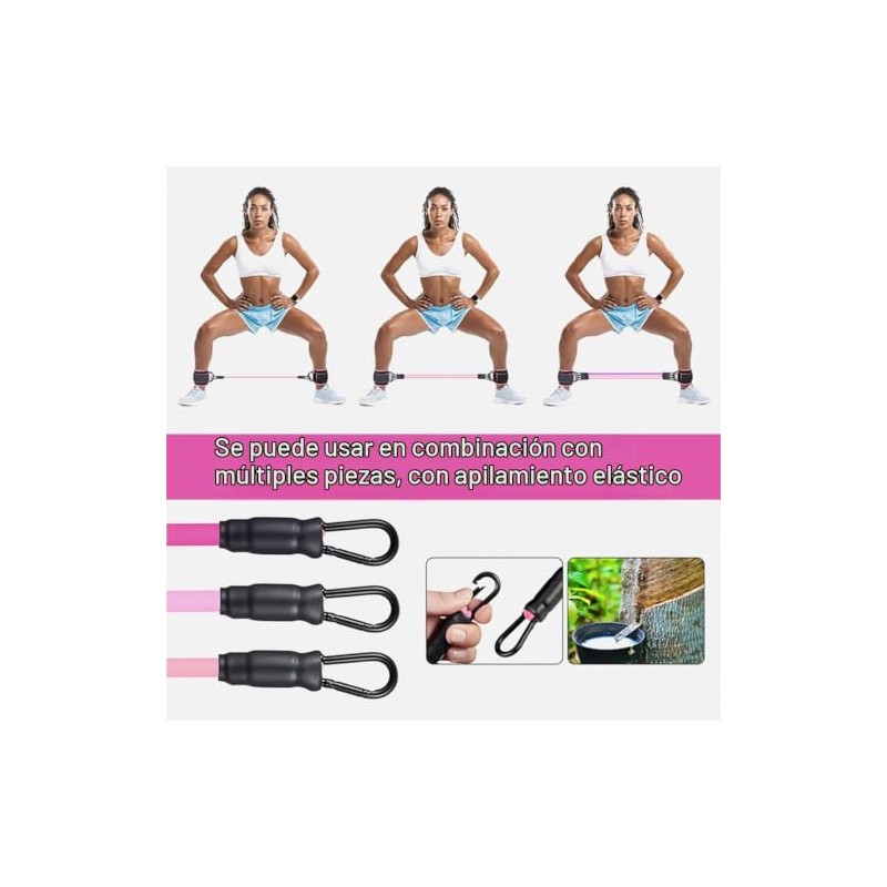 JASUVII - Bandas Elasticas Fitness, Barra de Pilates Multifuncional de
