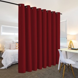 RYB HOME Light Block Curtain Divider Extra Wide Room Divider Curtain Separate Wall Shelves for Share Apartment for Nursery/Home Theatre/Storage/Studio/Office, W 15ft x L 8ft, 1 Panel