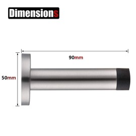 Door Stop, STARVAST 5 Pack 90mm Stainless Steel Door Stopper Heavy Duty Wall Mounted Rubber Buffer Bumper with Screws and Drywall Anchors