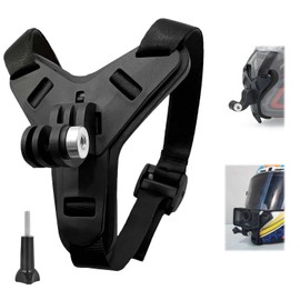 Motorcycle Helmet Holder, Chin Mount, Black, Carrying Screws, Helmet Mount with Curved Chin, Off-Road Vehicle Mount, Suitable for GoPro Helmet Mount, GoPro Hero 13 12 11 10 9 8 7 6 5, Osmoaction