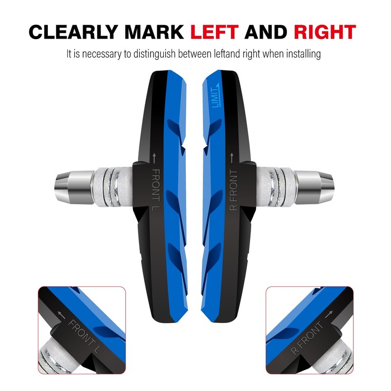 CNCLOL Bike V Brake Pads, Bicycle V Brake Blocks，55/70mm Brake