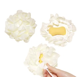 Loofah Sponge Double Sided Bath Sponge, Large Mesh Balls Shower Puff for Women and Men, Soft Body Scrubber Bath Sponge, Pack of 2