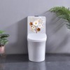 Beautiful Platinum Flower Branch Toilet Cover Sticker Decals,Fish Bird Flower