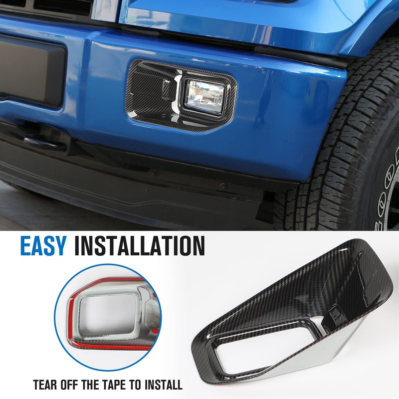 JeCar Front Fog Light Cover Fog Lamp Bezel Trim for