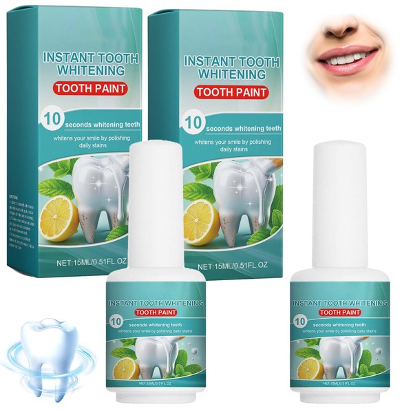 Thoquene 2 Bottles of Tooth Paint, White, Instant Tooth Whitening,