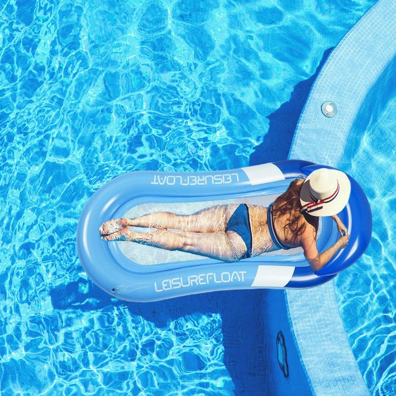 Air Mattress Pool Hammock, Float Inflatable Water Hammock, Blue Inflatable